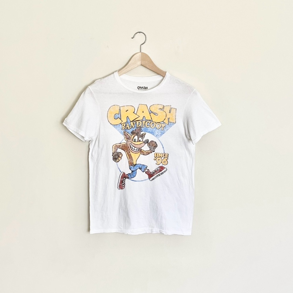 Crash Bandicoot Since 96’ Retro PlayStation Graphic White T Shirt Adult Small